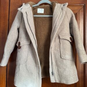 Zara girls camel wool trench